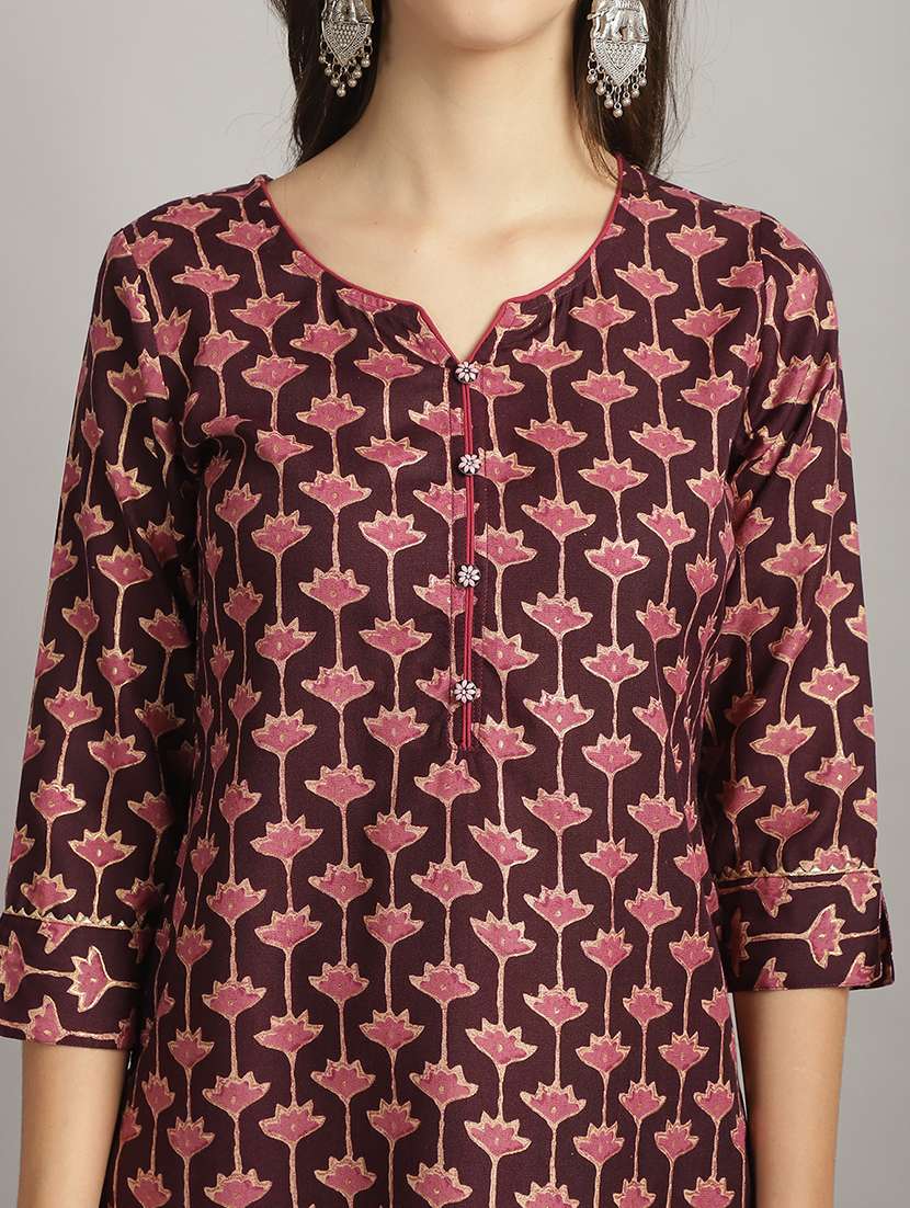 women three quarter sleeve kurta pant with dupatta set - 21558497 -  Standard Image - 5