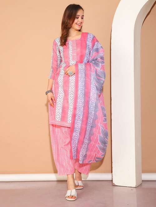 women printed kurta salwar set with dupatta - 21558516 -  Standard Image - 0