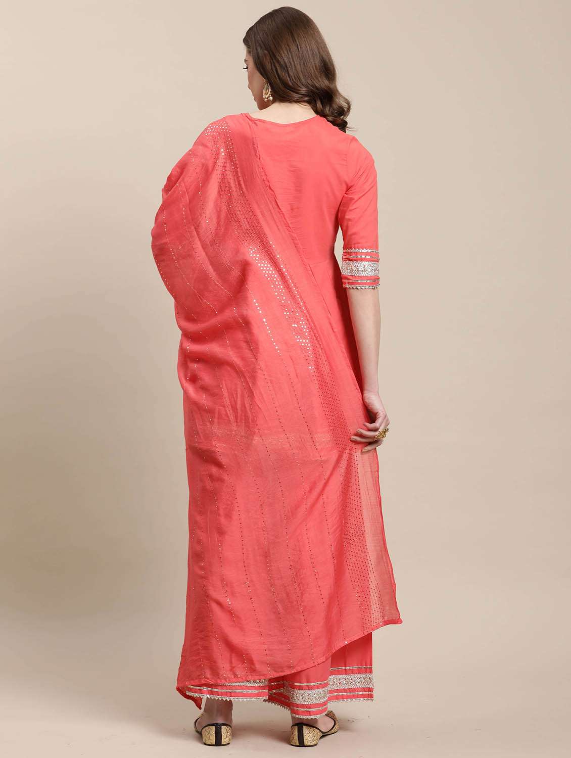 women embroidered kurta sharara set with dupatta - 21558579 -  Standard Image - 3