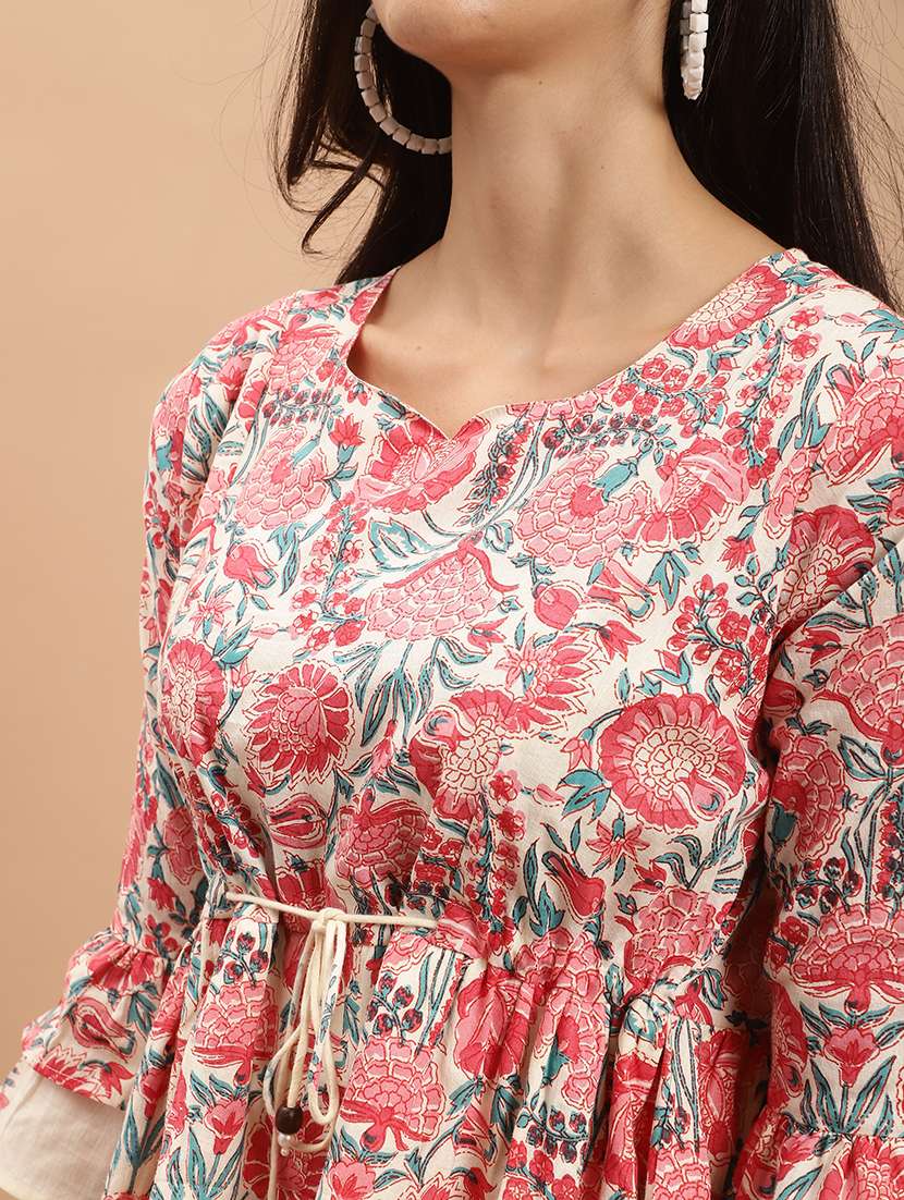 women floral sweetheart neck top - 21558641 -  Standard Image - 3