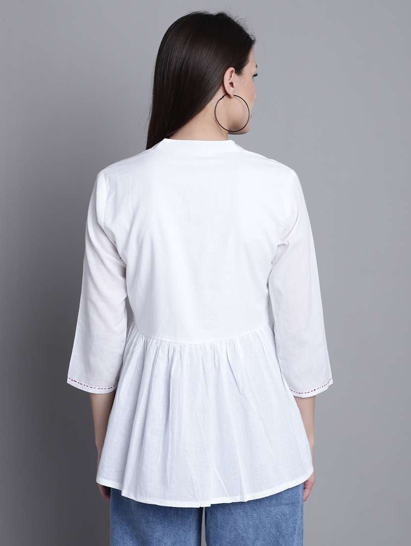 women printed three quarter sleeves ethnic top - 21558652 -  Standard Image - 3