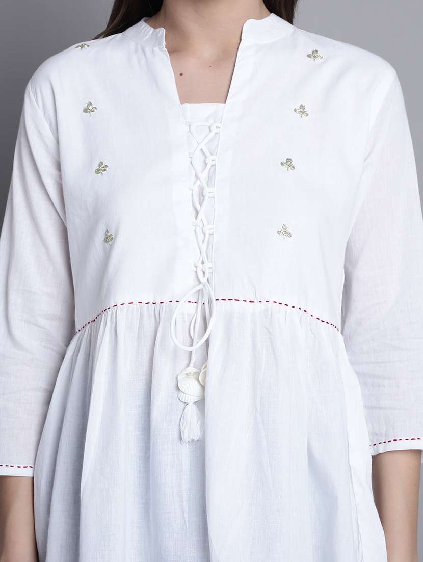 women printed three quarter sleeves ethnic top - 21558652 -  Standard Image - 5