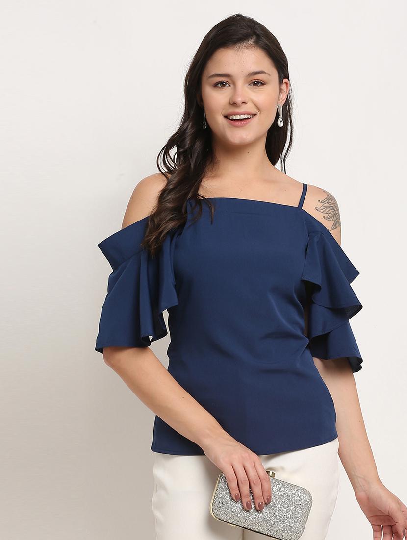 women solid shoulder strap top - 21558660 -  Zoom Image - 0