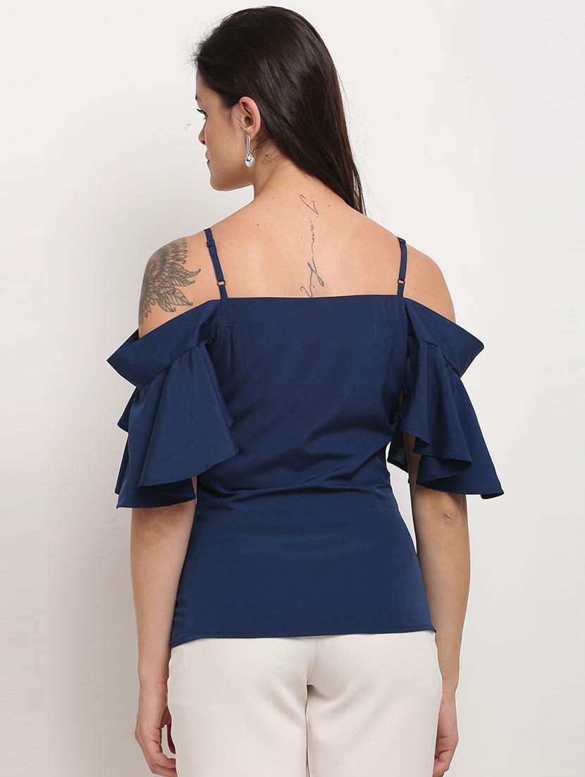 women solid shoulder strap top - 21558660 - Standard Image - 3