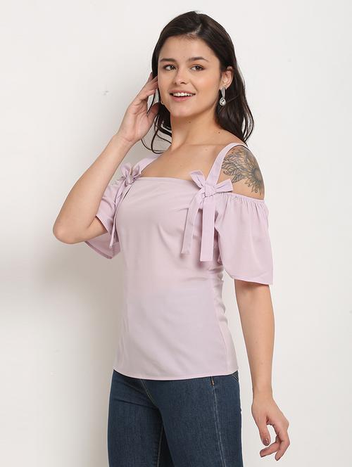 women solid shoulder strap top - 21558663 - Standard Image - 0