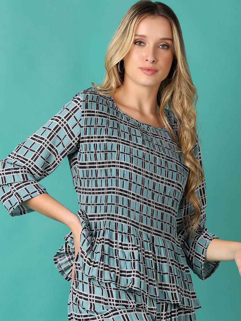 women printed top & palazzo co-ord set - 21558745 - Standard Image - 3