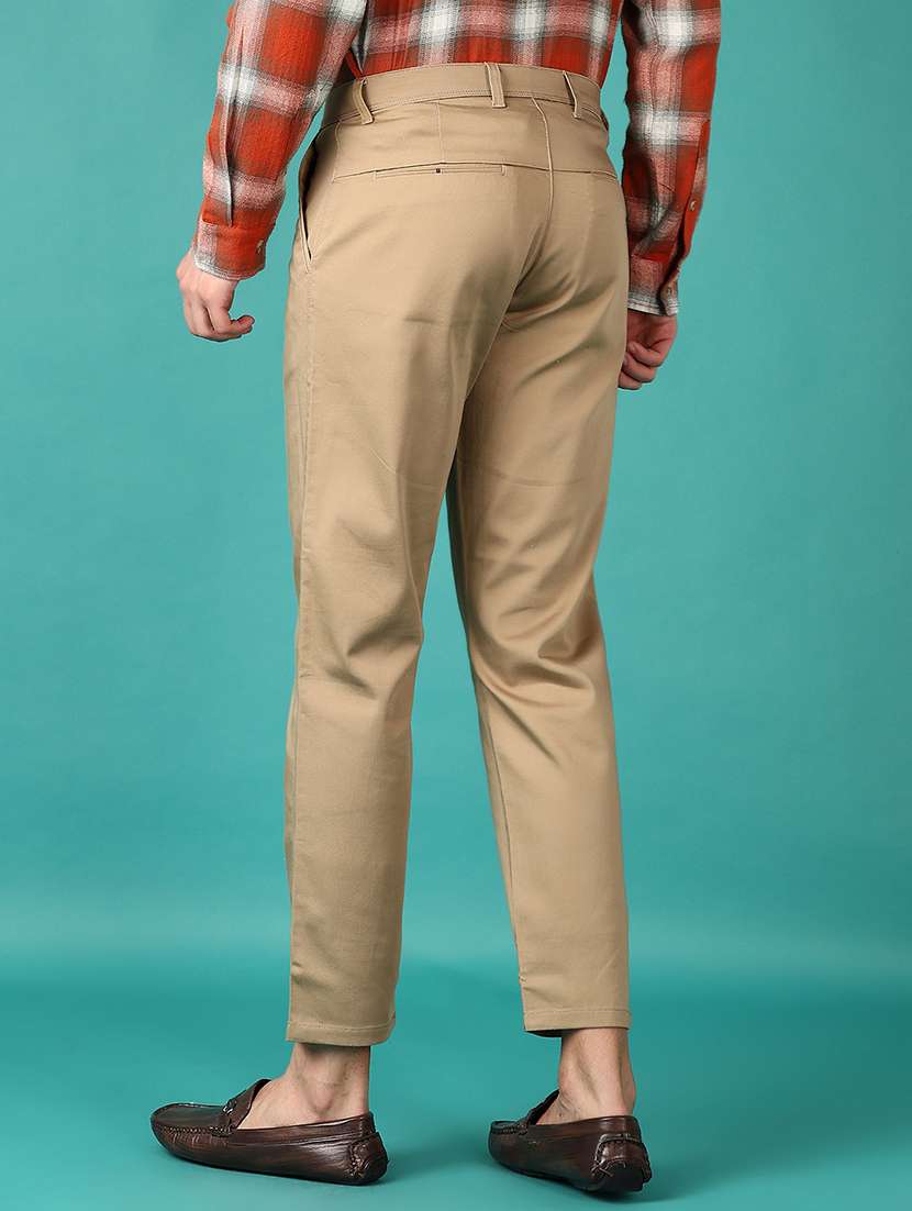 men mid rise solid chino trouser - 21558766 -  Standard Image - 3
