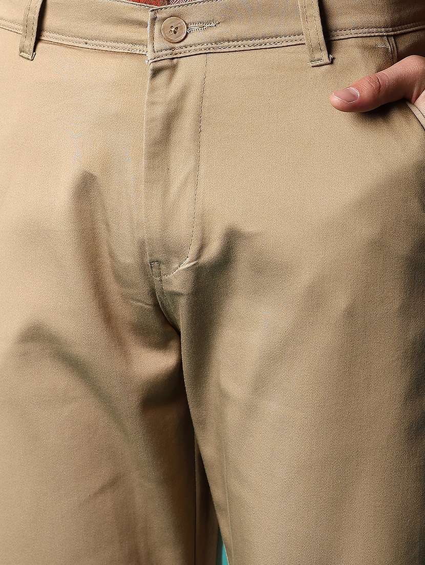 men mid rise solid chino trouser - 21558766 -  Standard Image - 5