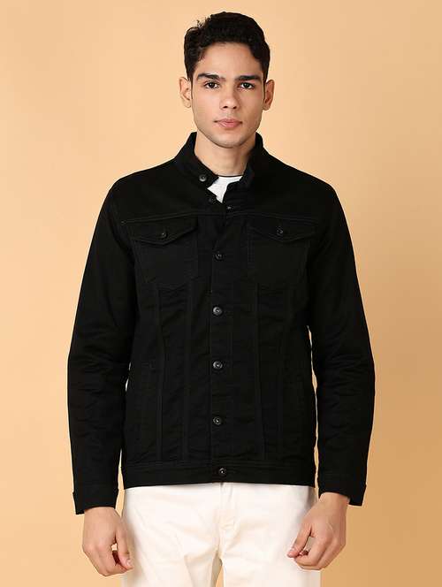 men long sleeves solid denim casual jacket - 21558770 -  Standard Image - 0