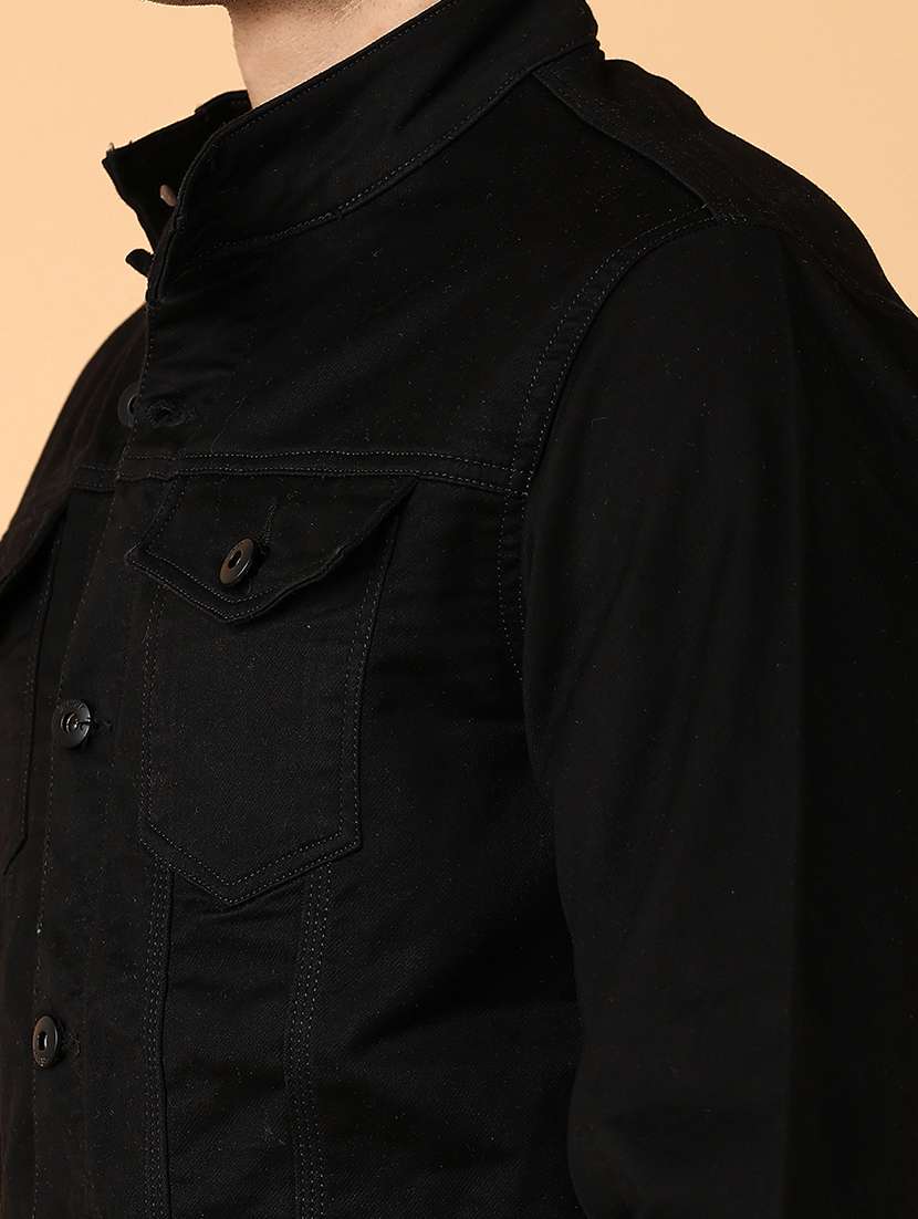 men long sleeves solid denim casual jacket - 21558770 -  Standard Image - 5