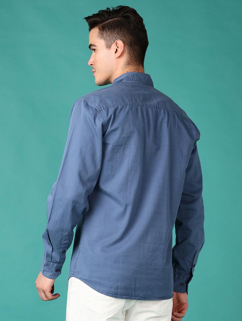 men solid collared long sleeves casual shirt - 21558771 - Standard Image - 3