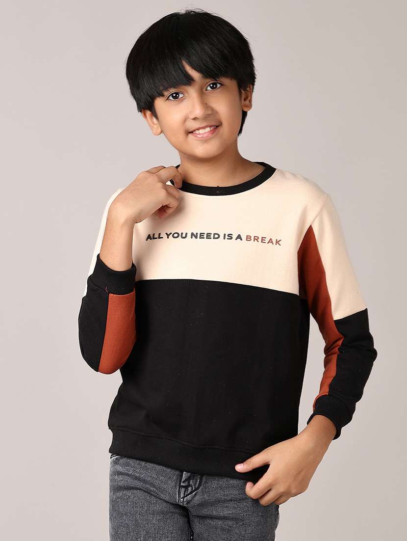 boys color block long sleeve sweatshirt