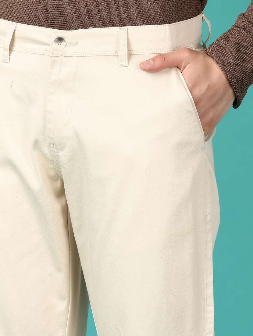 men mid rise solid chinos trouser - 21558812 -  Standard Image - 5