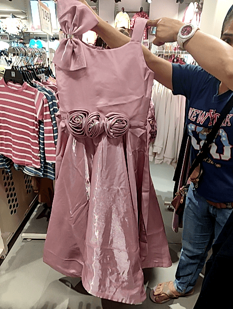 pink satin frock - 21558831 - Standard Image - 0