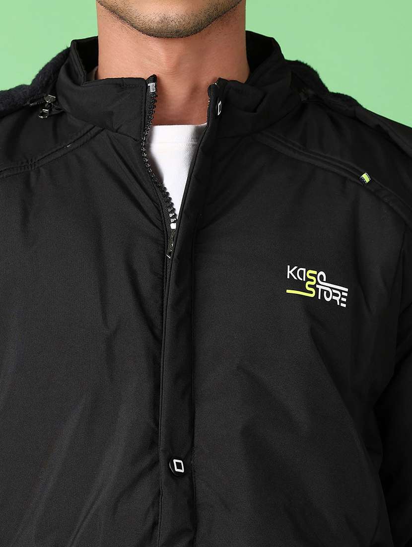 men black solid long sleeve bomber jacket - 21558871 -  Standard Image - 5