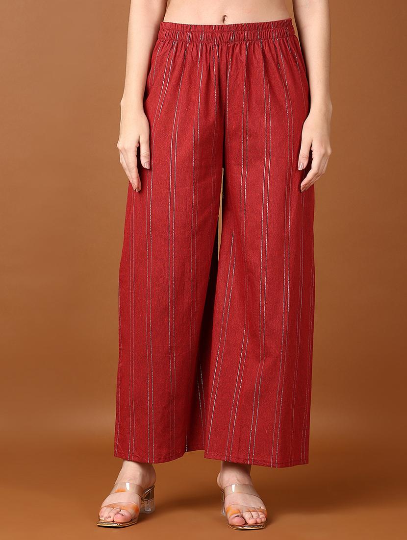 women red stripes printed palazzo - 21558882 - Zoom Image - 0