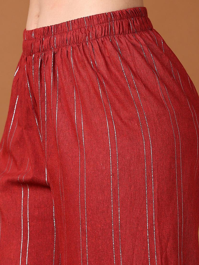 women red stripes printed palazzo - 21558882 - Standard Image - 5