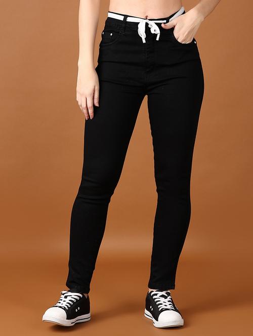 women solid high rise slim fit jean - 21559023 - Standard Image - 0