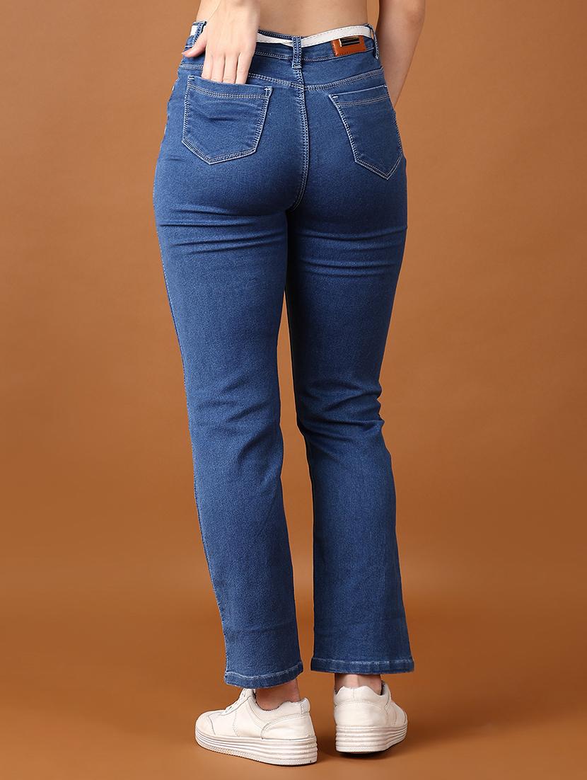 women solid mid rise denim jeans - 21559026 - Standard Image - 3