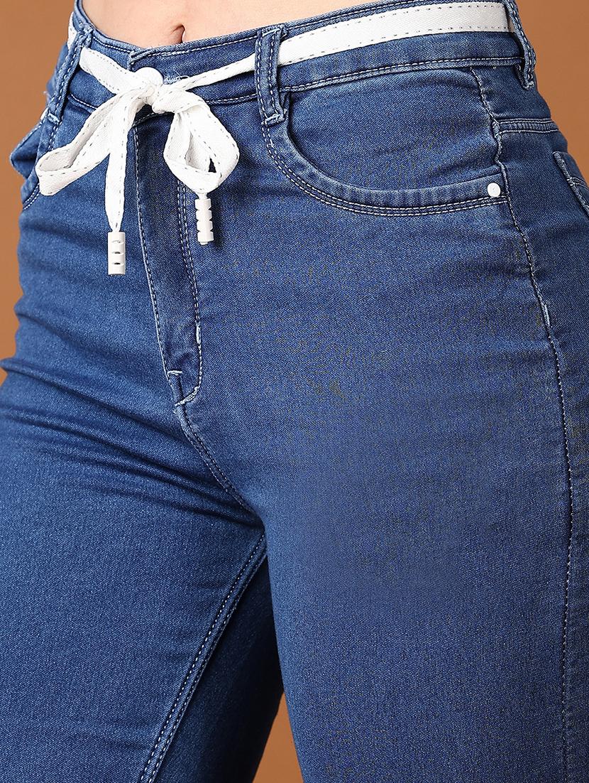women solid mid rise denim jeans - 21559026 - Standard Image - 5