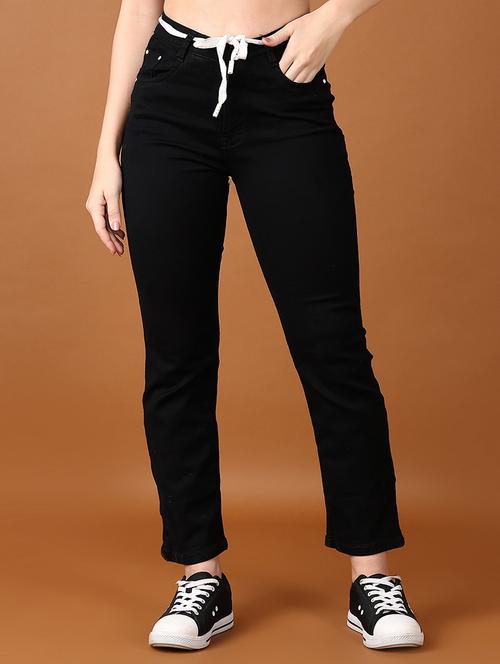 women solid mid rise denim jeans - 21559027 - Standard Image - 0
