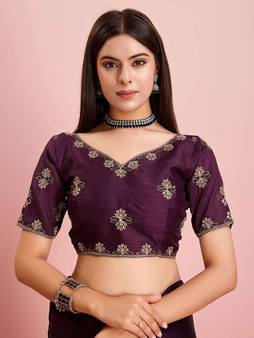 women embroidered ready to wear saree with blouse - 21559077 - Standard Image - 3