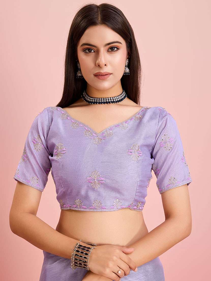 women embroidered ready to wear saree with blouse - 21559081 -  Standard Image - 3