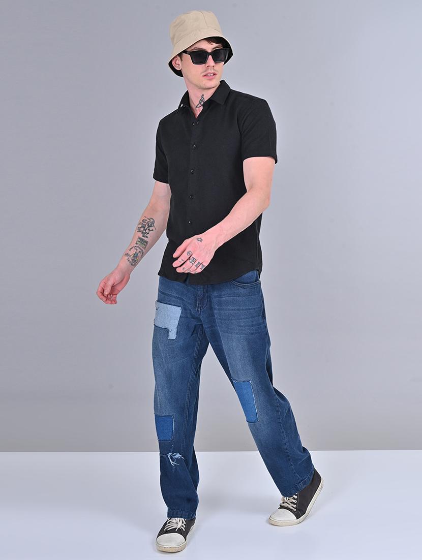 men slim fit solid short sleeves casual shirt - 21559128 - Standard Image - 5