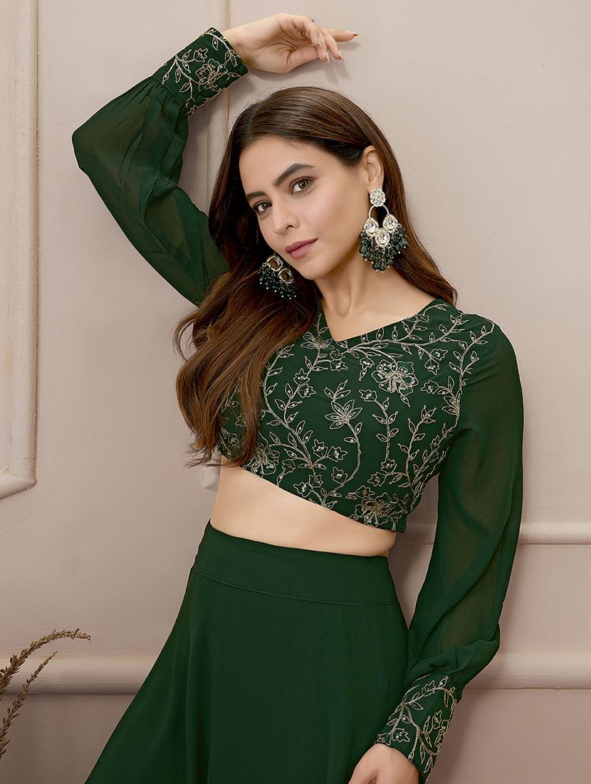 women green long sleeve skirt top set - 21559138 - Standard Image - 5