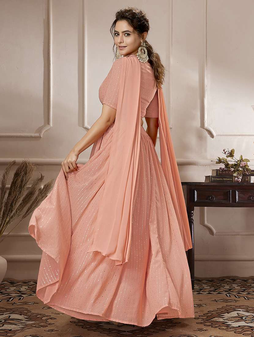 women embroidered top skirt & dupatta fusion set - 21559144 -  Standard Image - 3