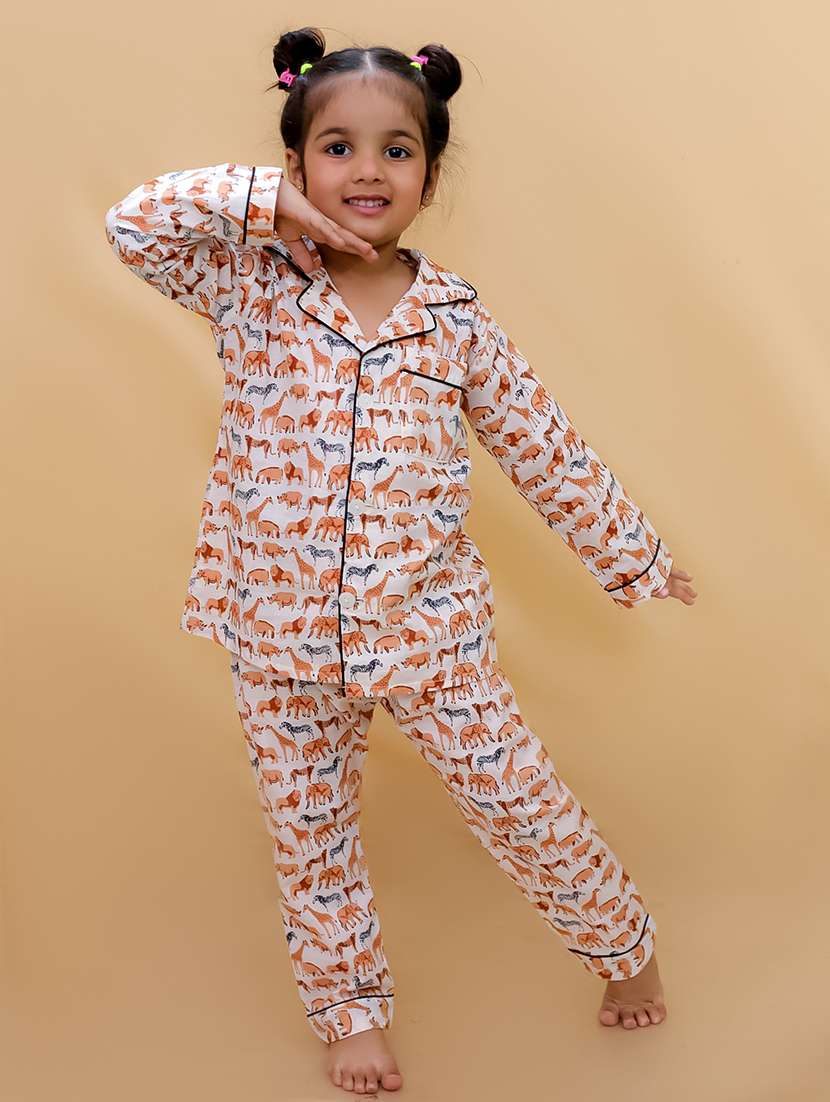 unisex printed long sleeves pyjama nightwear set - 21559316 -  Standard Image - 3
