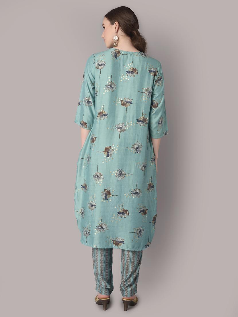 women printed three quarter sleeves kurta pant set - 21559435 - Standard Image - 3