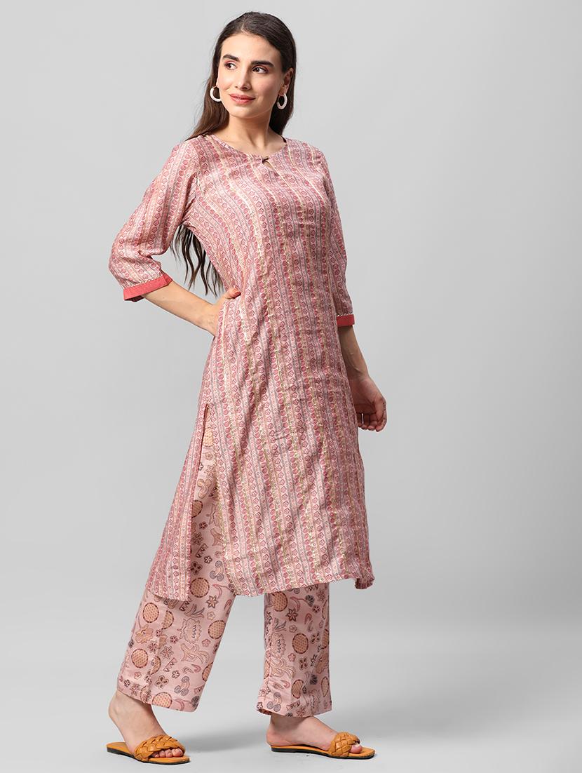 women printed kurta palazzo set with dupatta - 21559505 - Standard Image - 3