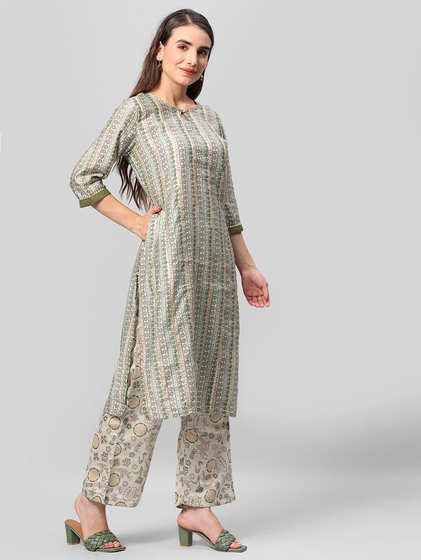 women printed kurta palazzo set with dupatta - 21559506 - Standard Image - 3