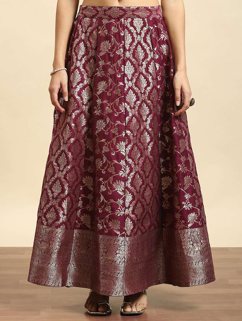 women magenta jacquard work lehenga set - 21559603 - Standard Image - 5