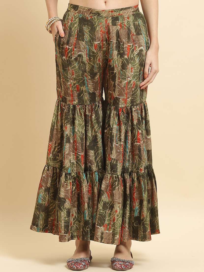 women printed kurta sharara with dupatta set - 21559607 -  Standard Image - 5