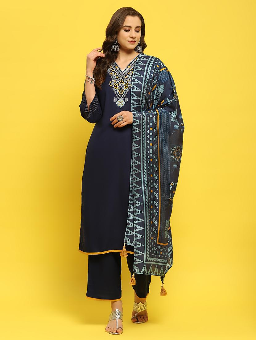 women embroidered kurta pant set with duaptta - 21559628 -  Zoom Image - 0