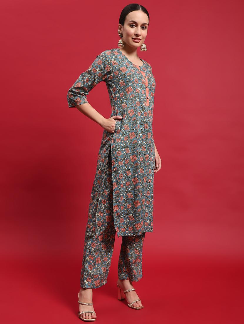 women floral kurta pant set with dupatta - 21559646 - Standard Image - 3