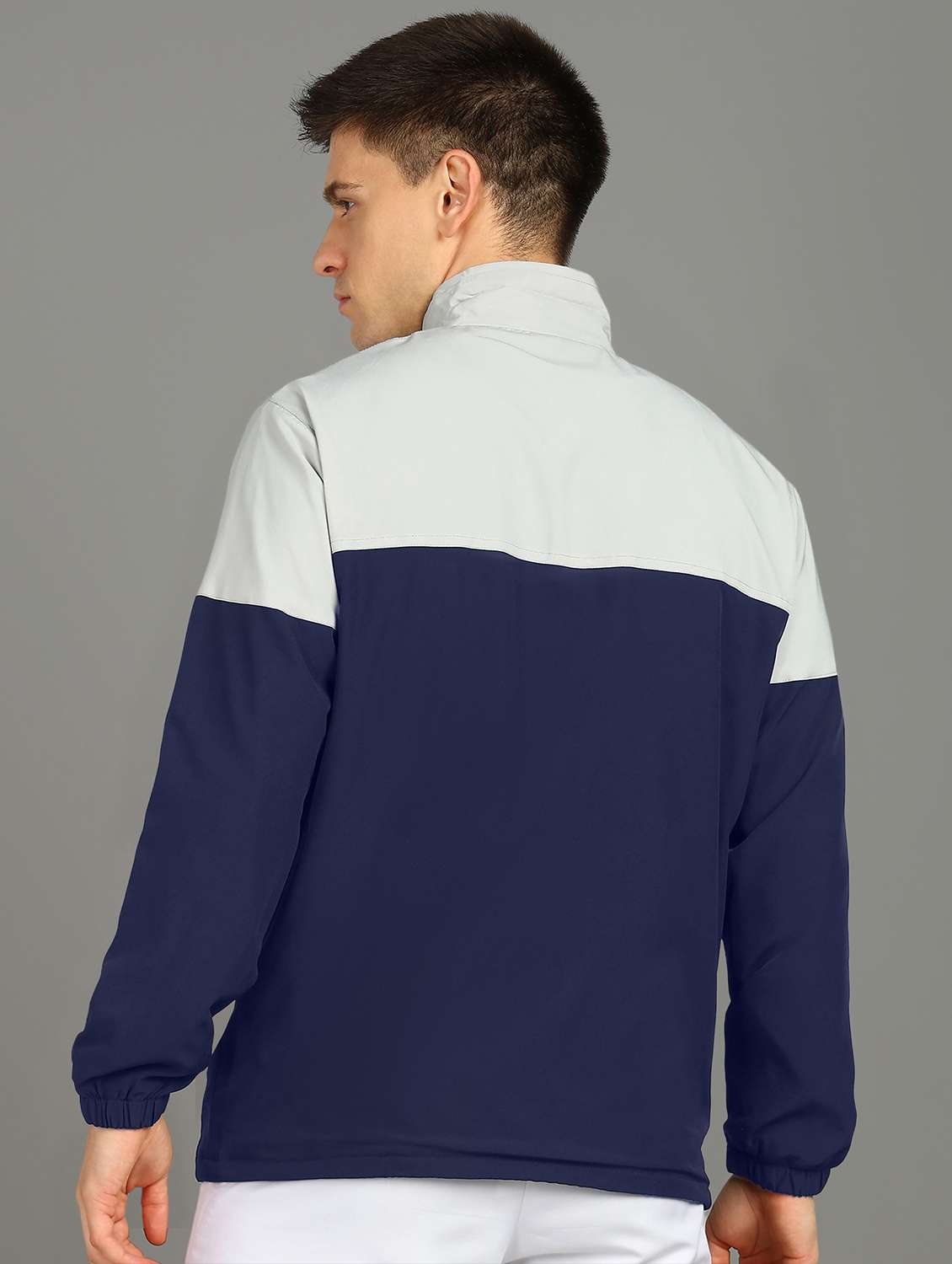 men color block long sleeves windcheater jacket - 21559679 -  Standard Image - 3