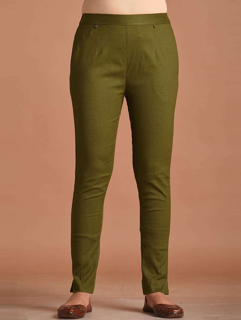 women solid flat front cigarette pant - 21559784 - Zoom Image - 0