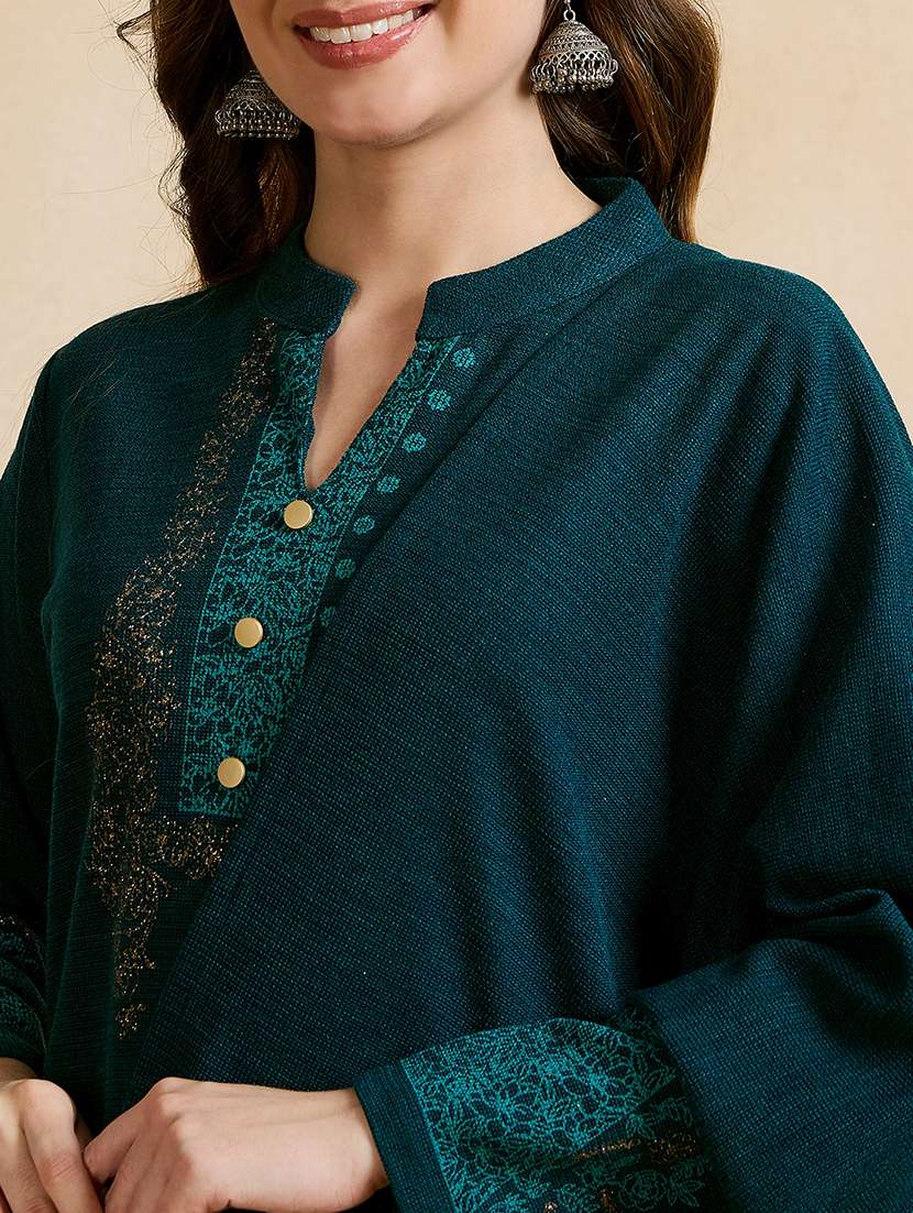women printed long sleeves suit set - 21560166 - Standard Image - 5