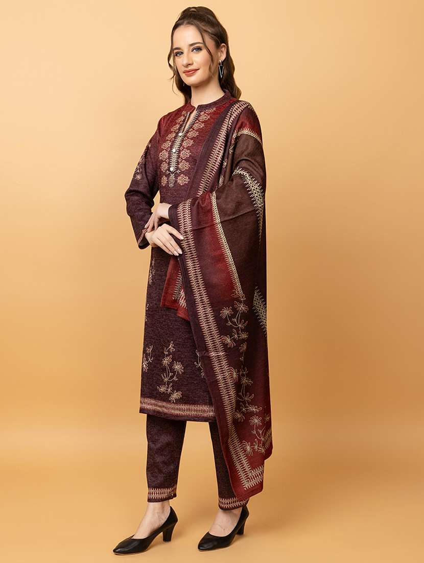 women printed long sleeves suit set - 21560182 - Standard Image - 3