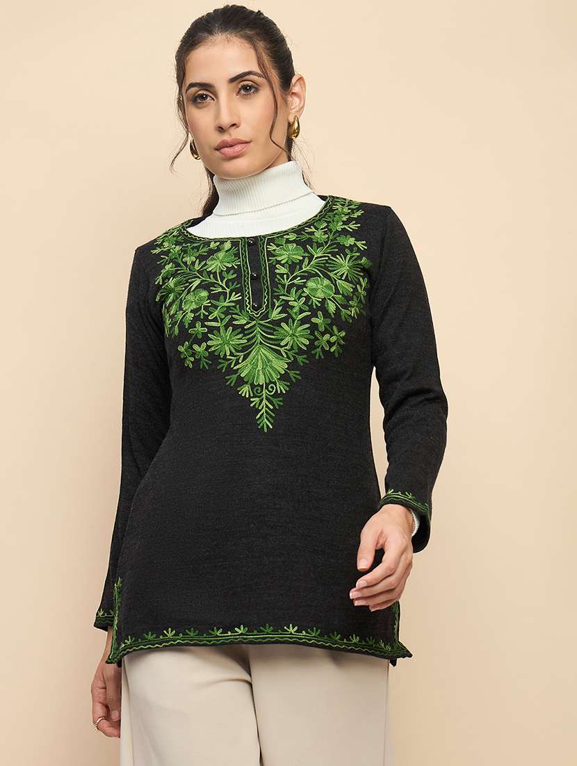 women embroidered long sleeves kurti - 21560191 - Zoom Image - 0