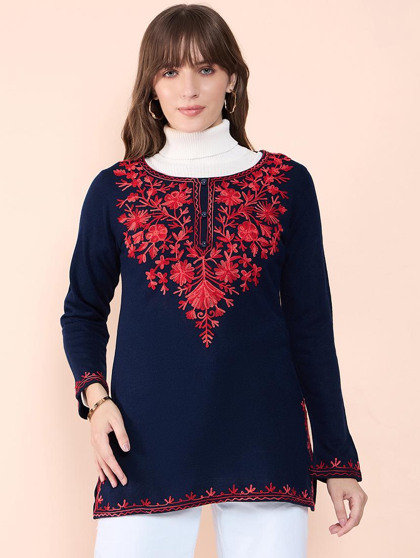 women embroidered long sleeves kurti - 21560192 -  Zoom Image - 0