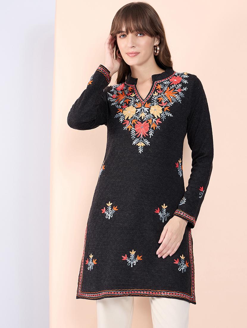 women embroidered long sleeves kurti - 21560195 -  Zoom Image - 0