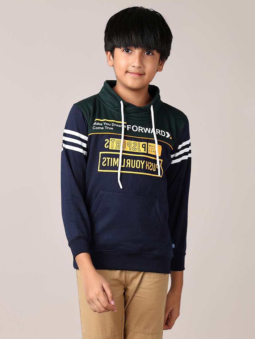 boys long sleeves front print sweatshirt