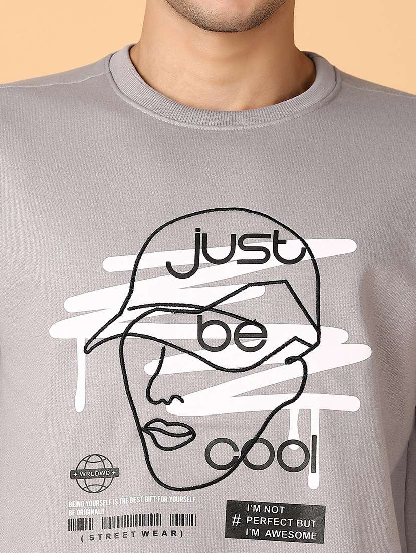 men long sleeves front print sweatshirt - 21560547 -  Standard Image - 5