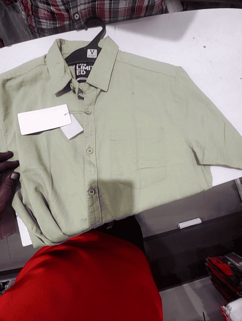 olive slub casual shirt - 21560556 - Zoom Image - 0