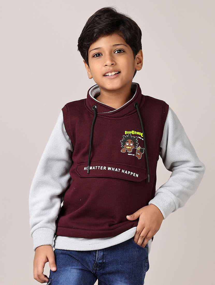 boys long sleeves front & back print sweatshirt