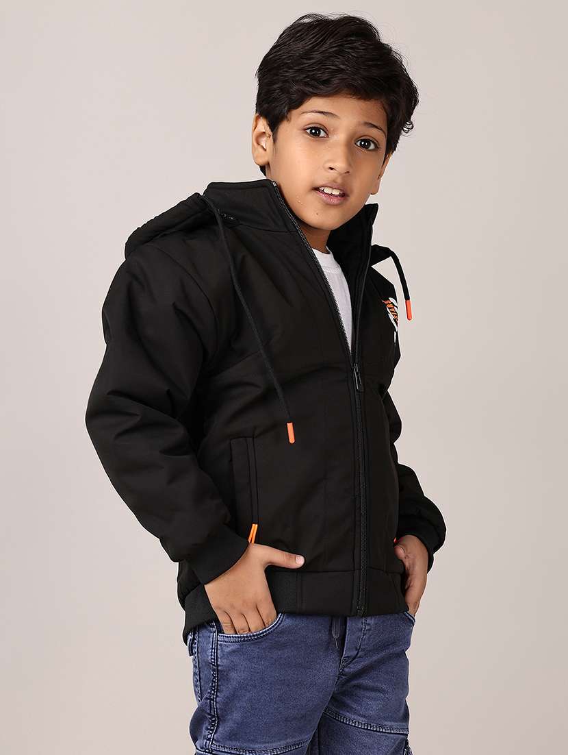 boys solid long sleeve hooded quilted jacket - 21560615 -  Standard Image - 5